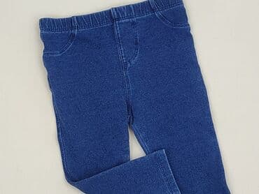 legginsy woskowane z wysokim stanem: Spodnie jeansowe, Primark, 9-12 miesięcy, stan - Bardzo dobry — 1