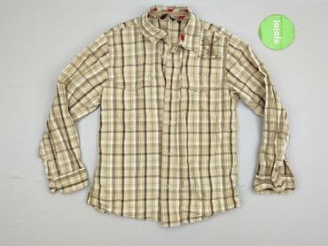 lidl koszula flanelowa: Koszula 11 lat, stan - Bardzo dobry, wzór - Kratka, kolor - Beżowy — 2