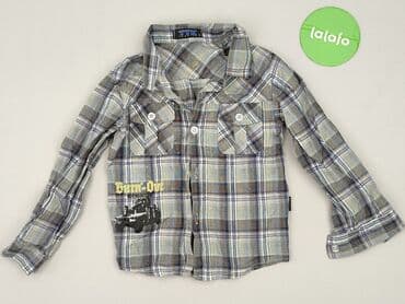 lidl koszula flanelowa: Koszula 5-6 lat, stan - Bardzo dobry, wzór - Kratka, kolor - Szary — 2