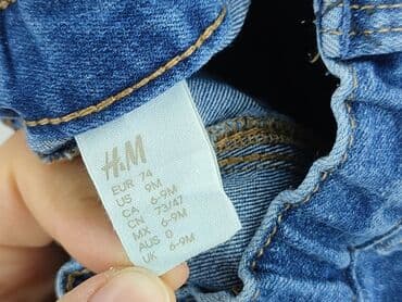sukienka khaki h m: Spodnie jeansowe, H&M, 6-9 miesięcy, stan - Idealny — 4