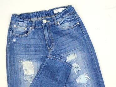 legginsy woskowane z wysokim stanem: Spodnie jeansowe, 14 lat, 164, stan - Bardzo dobry — 1
