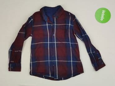 lidl koszula flanelowa: Koszula 4-5 lat, stan - Bardzo dobry, wzór - Kratka, kolor - Bordowy — 2